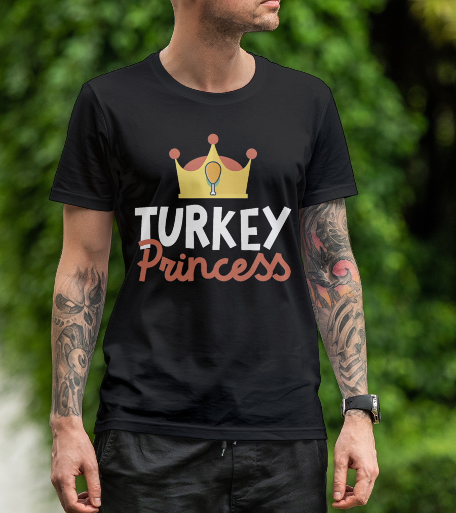 Turkey Princess Thanksgiving Crown T-Shirt