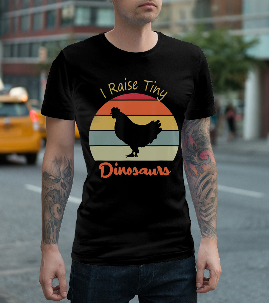 I Raise Tiny Dinosaurs Vintage Retro Chicken T-Shirt