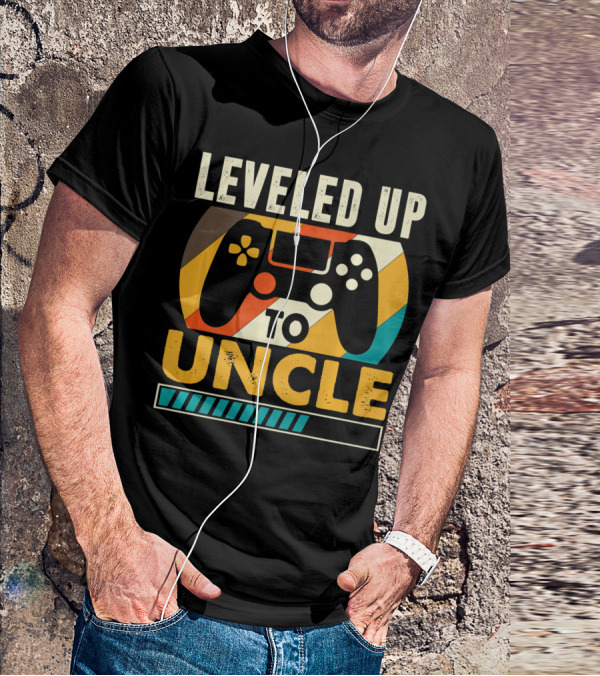 Leveled Up To Uncle Retro Gaming Controller Pregnancy Announcement T-Shirt