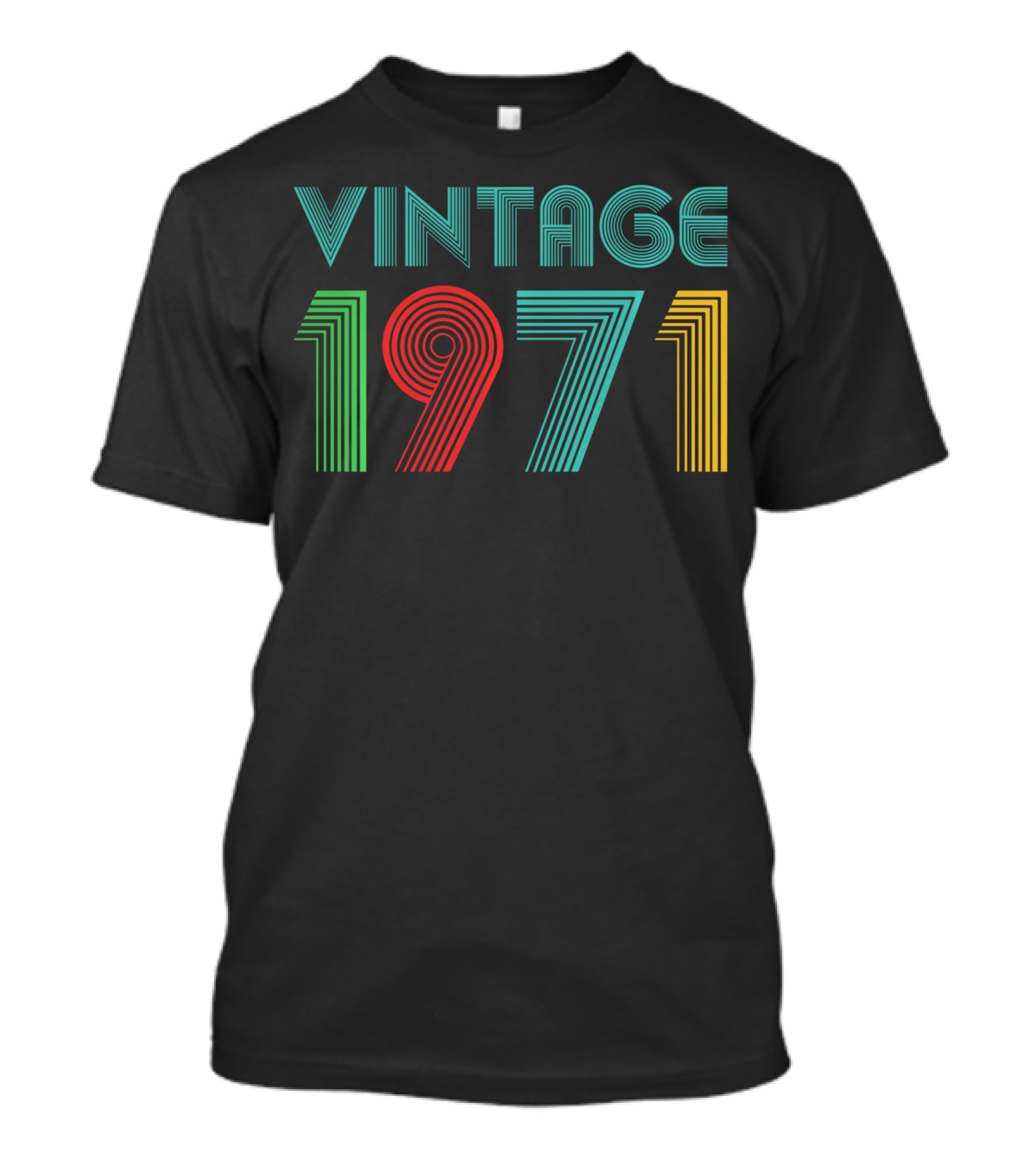Vintage 1971 Retro Striped Typography T-Shirt