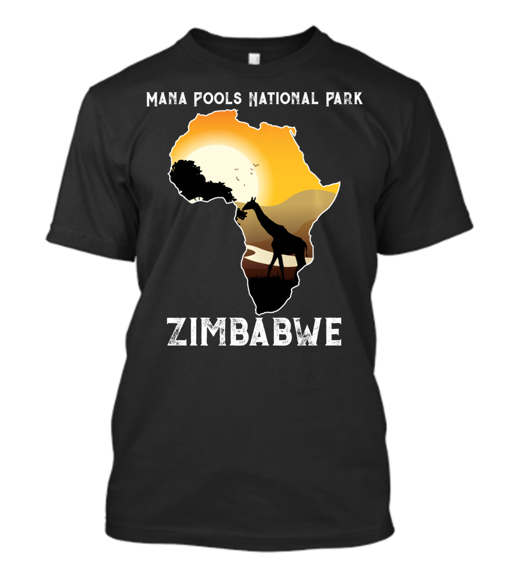Mana Pools National Park Africa Giraffe Sunset Zimbabwe T-Shirt