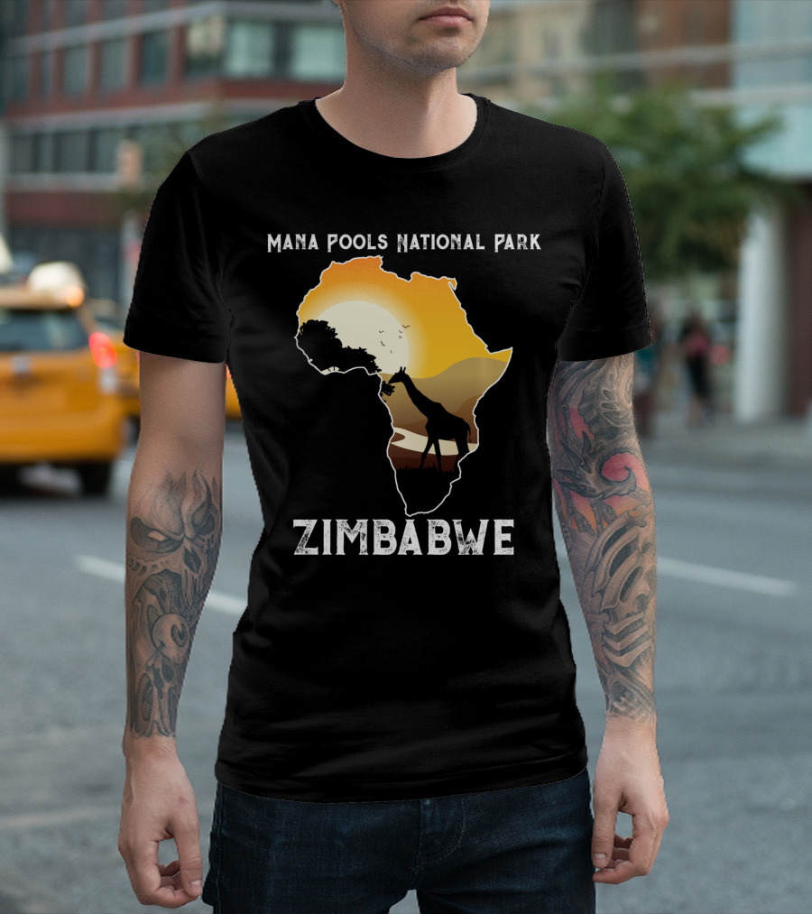Mana Pools National Park Africa Giraffe Sunset Zimbabwe T-Shirt