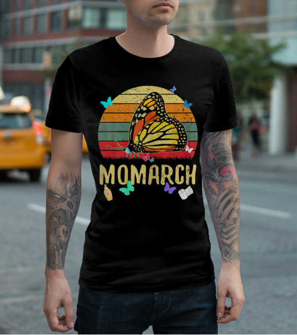 MOMARCH Butterfly Retro Sunset Plus Size T-Shirt