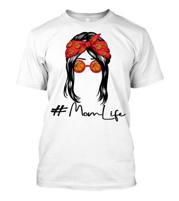 MomLife Basketball Mom Messy Bun T-Shirt
