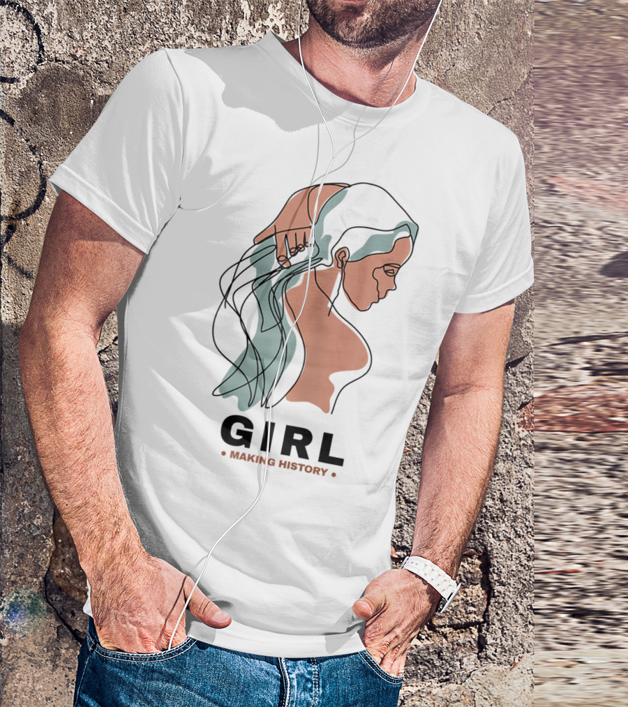 GIRL Making History Line Abstract Profile T-Shirt