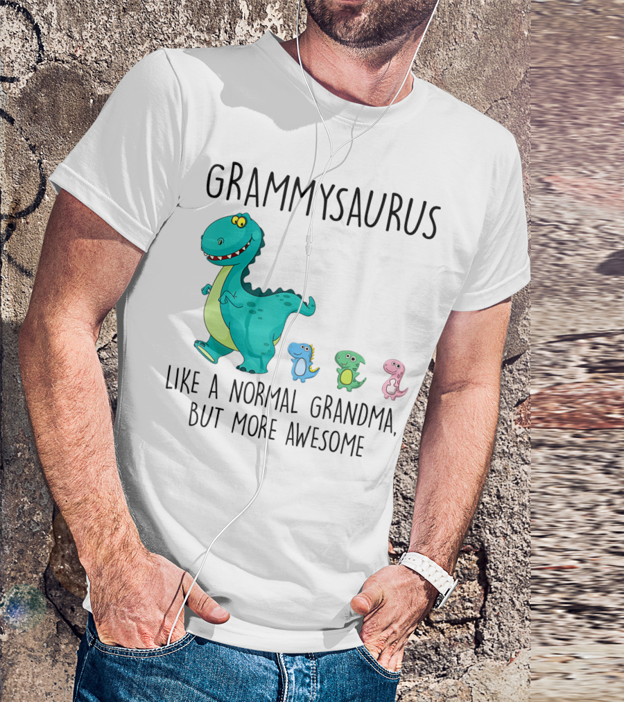 Grammysaurus Like A Normal Grandma But More Awesome Colorful Dinosaur Family T-Shirt