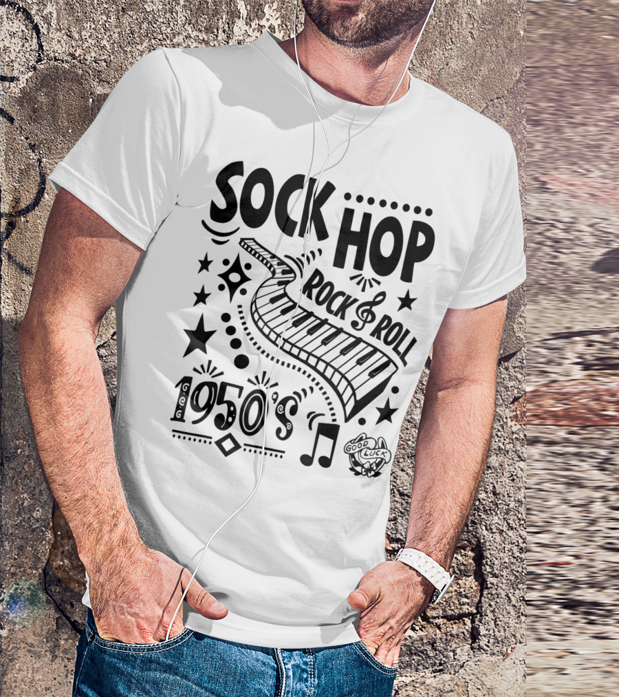 Sock Hop Rock Roll 1950s Piano Music Party T-Shirt