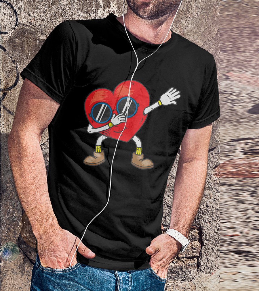 Dabbing Heart With Sunglasses Funny Gifts T-Shirt