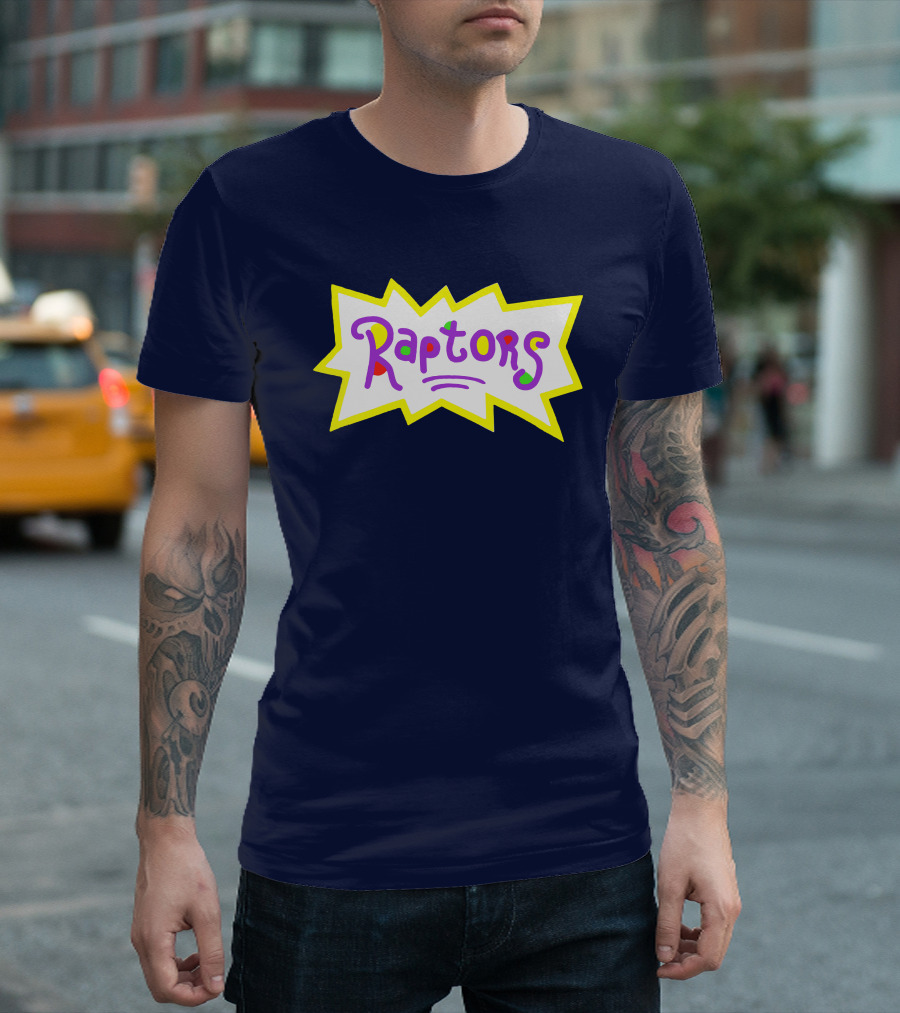 Raptors Retro Pop Art Style Text with Vivid Colors and Bold Outline T-Shirt