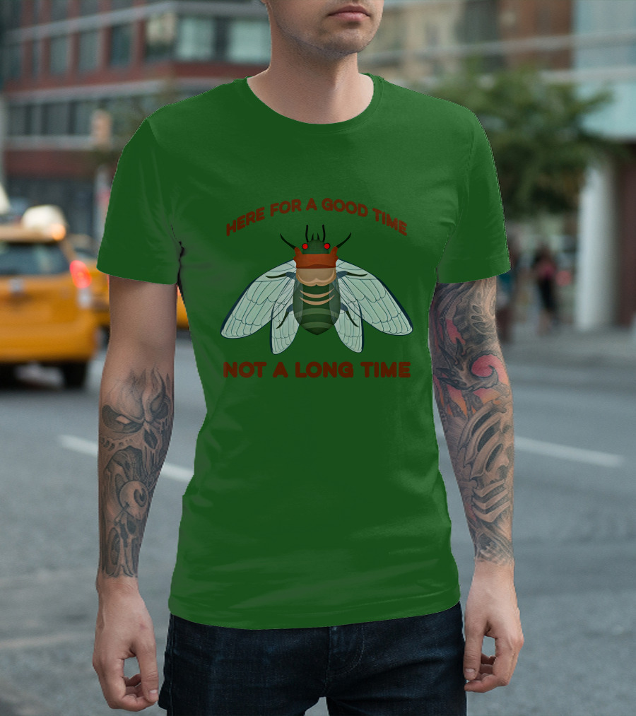 Here For A Good Time Not A Long Time Cicada T-Shirt