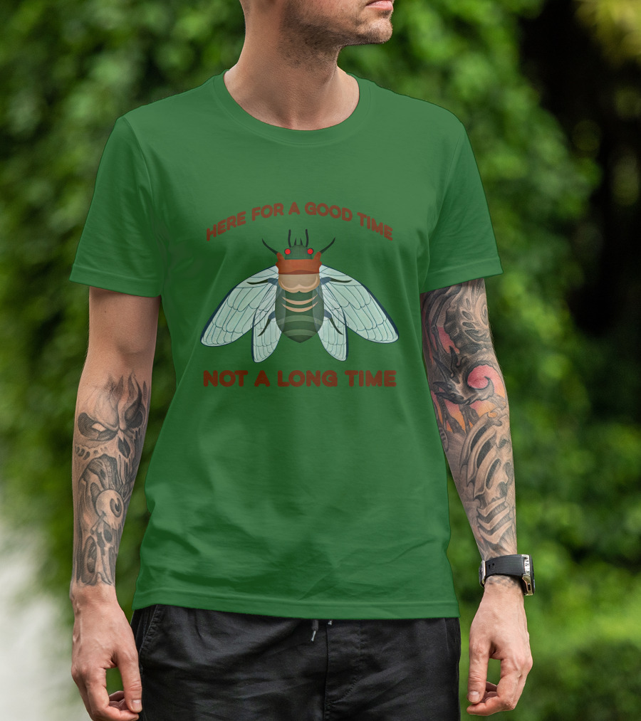 Here For A Good Time Not A Long Time Cicada T-Shirt