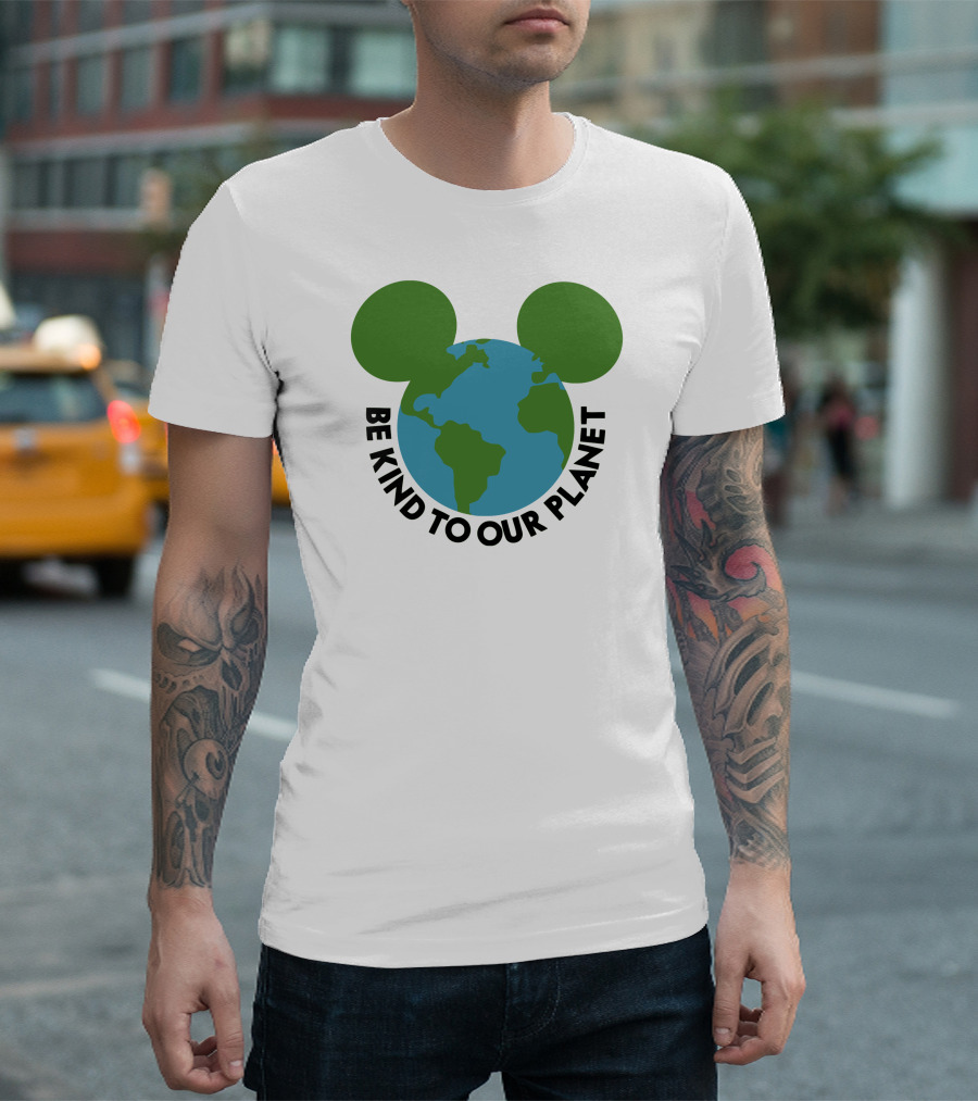 Be Kind To Our Planet Mouse Icon Earth Day T-Shirt