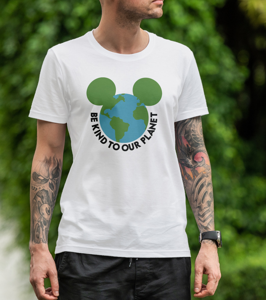 Be Kind To Our Planet Mouse Icon Earth Day T-Shirt