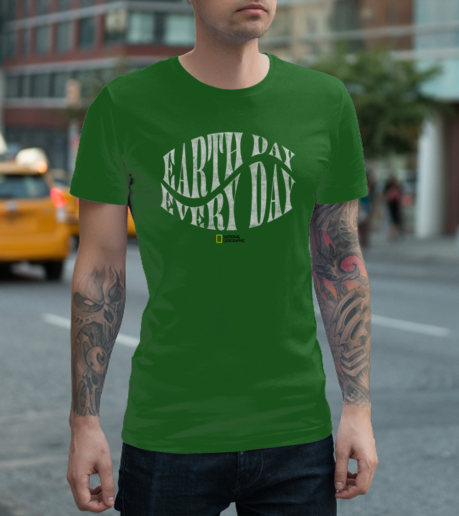 National Geographic Earth Day Every Day Environmental Awareness T-Shirt