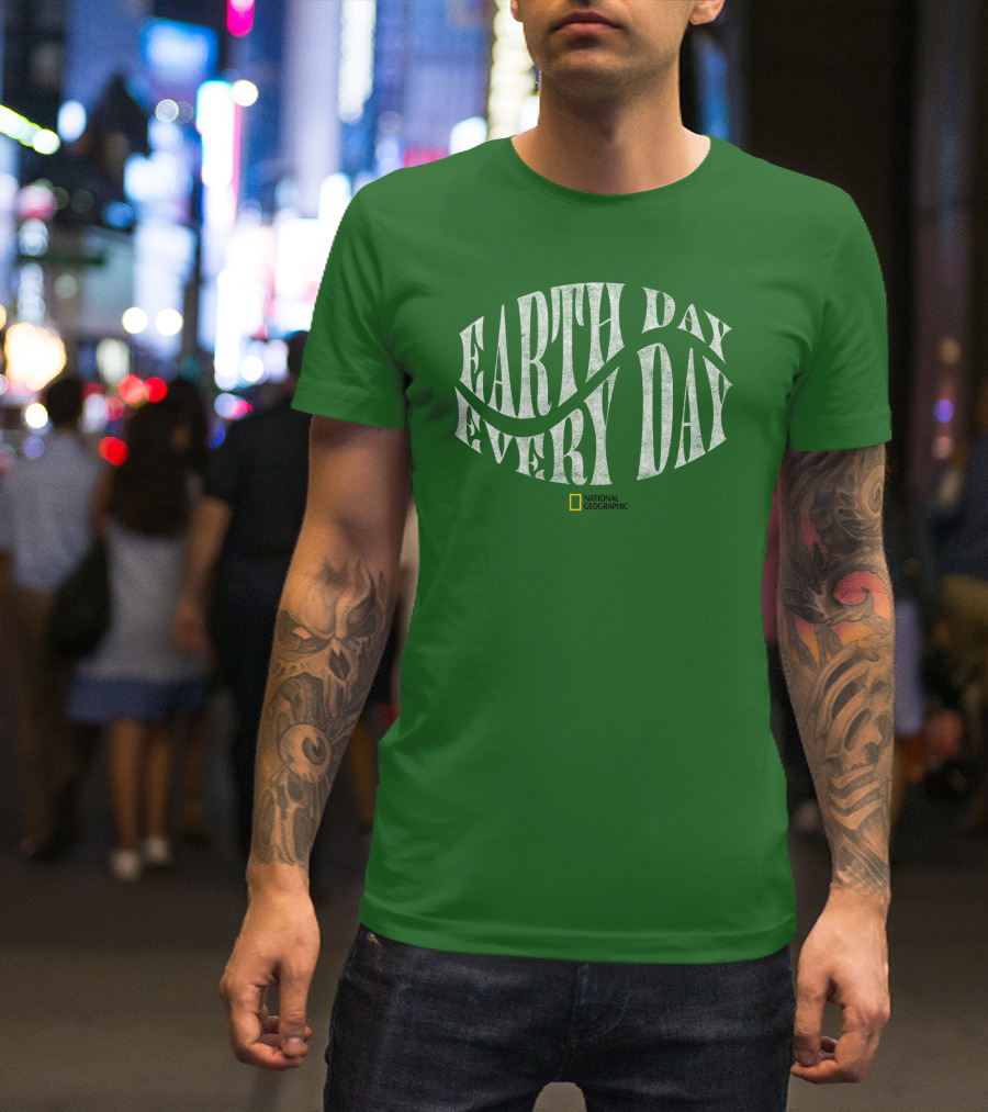 National Geographic Earth Day Every Day Environmental Awareness T-Shirt