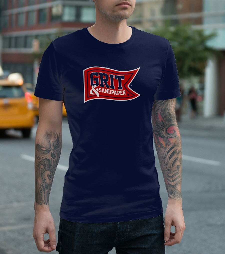 Grit and Sandpaper Red Flag Banner T-Shirt