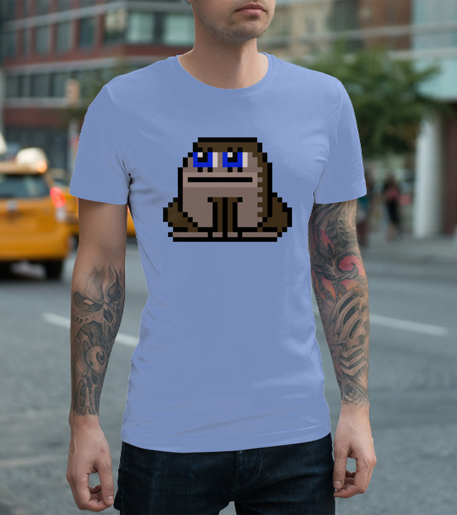 Sergito CrypToadz Pixel Art Frog with Blue Eyes T-Shirt