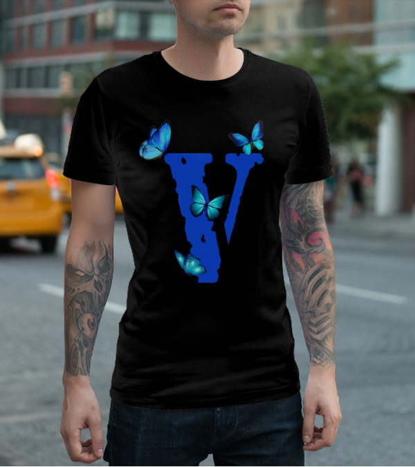 Vlone V Blue Butterfly Collection T-Shirt