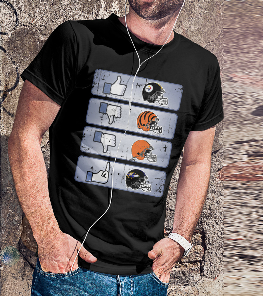 Icon Like Dislike Bengals Browns Steelers Ravens T-Shirt