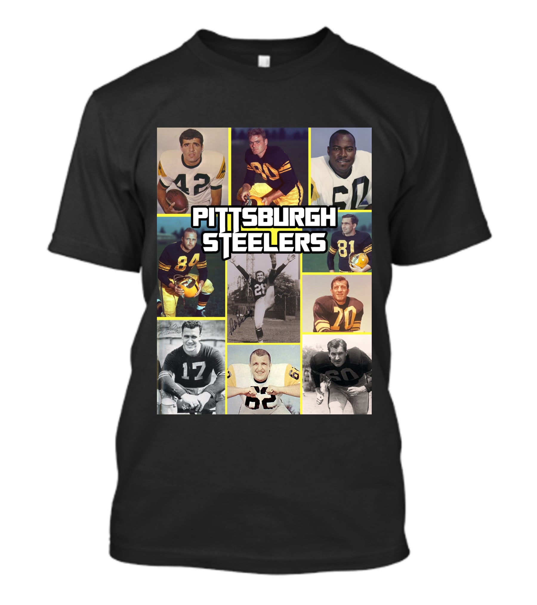 Pittsburgh Steelers Legends Team Vintage Collage T-Shirt