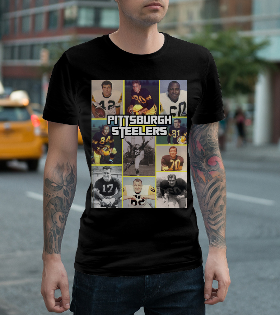 Pittsburgh Steelers Legends Team Vintage Collage T-Shirt