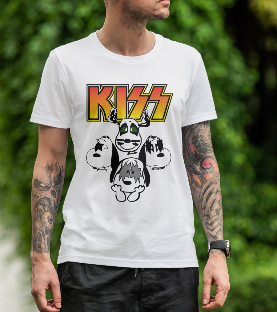 Kiss Band Snoopy Characters T-Shirt