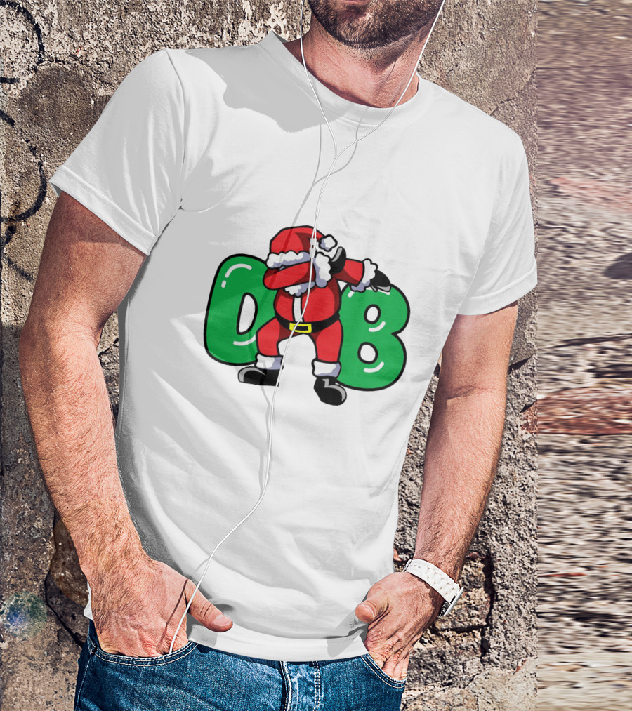 Santa Dab With Green DB Letters T-Shirt