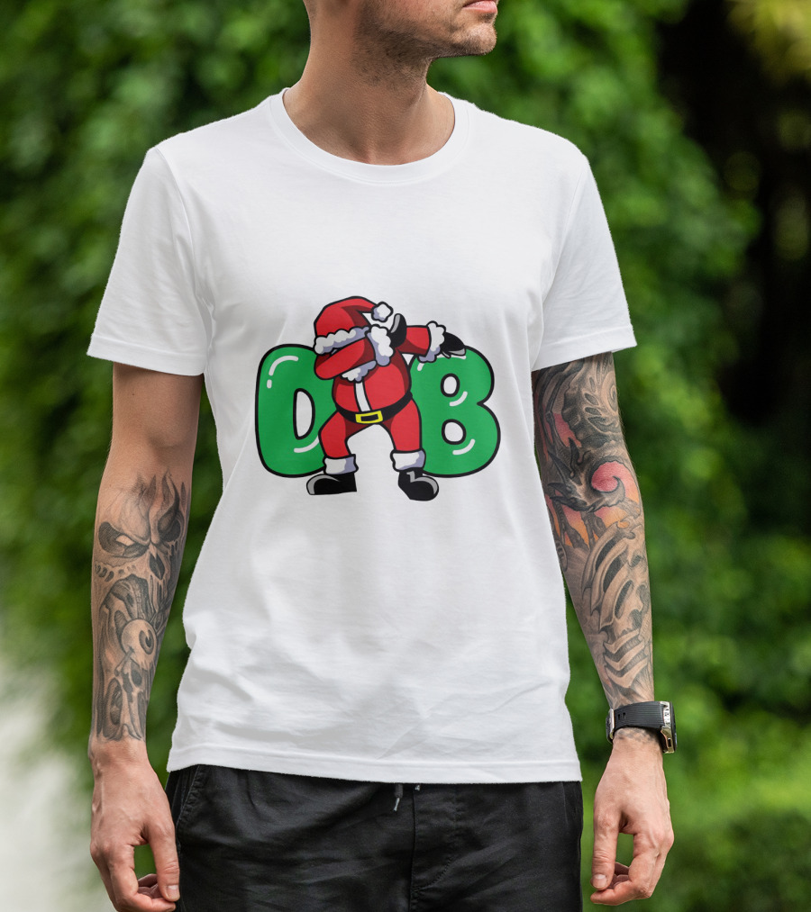 Santa Dab With Green DB Letters T-Shirt