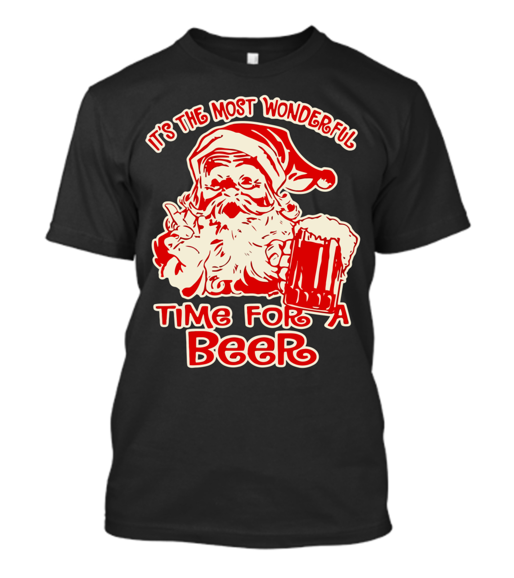 It's The Most Wonderful Time For A Beer Santa Holding Mug T-Shirt