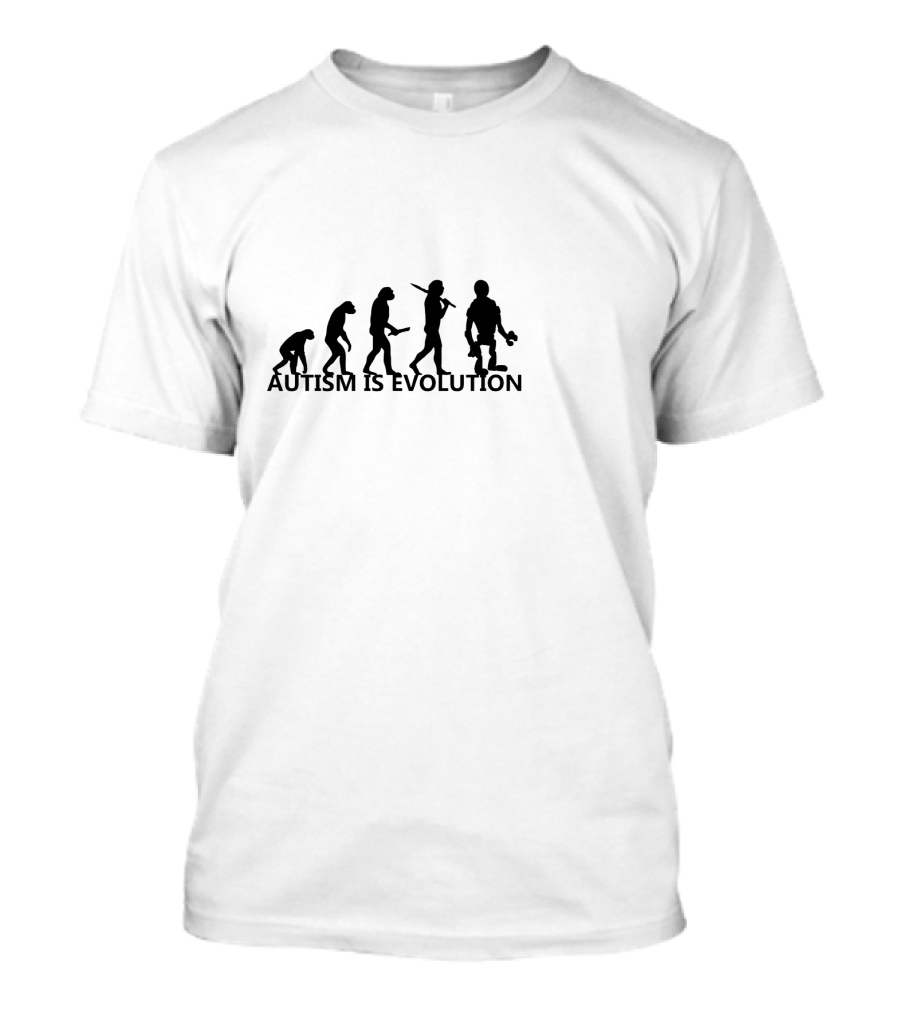 Autism Is Evolution Human Evolution Silhouette Progression T-Shirt