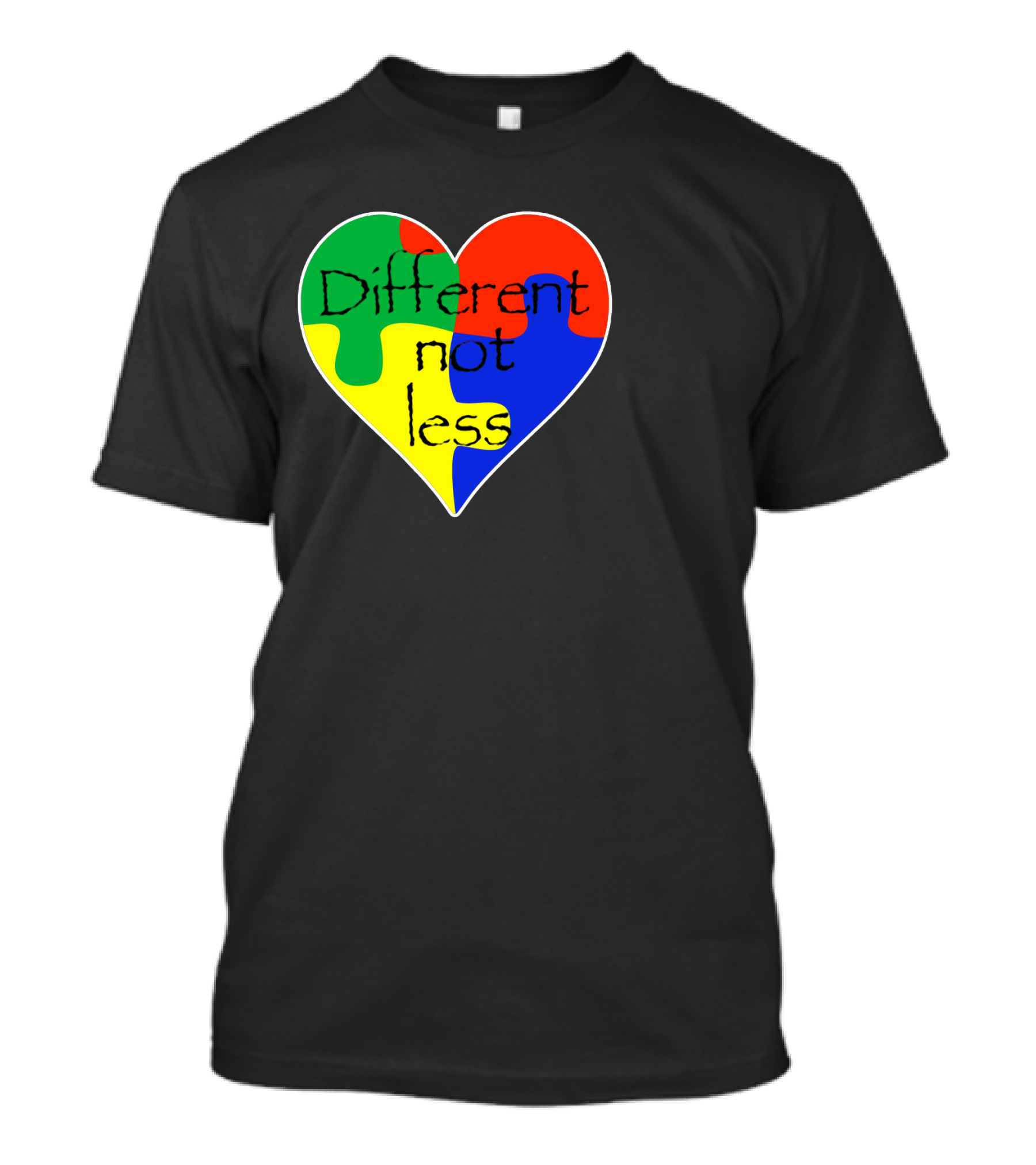 Different Not Less Heart Puzzle Autism Awareness T-Shirt