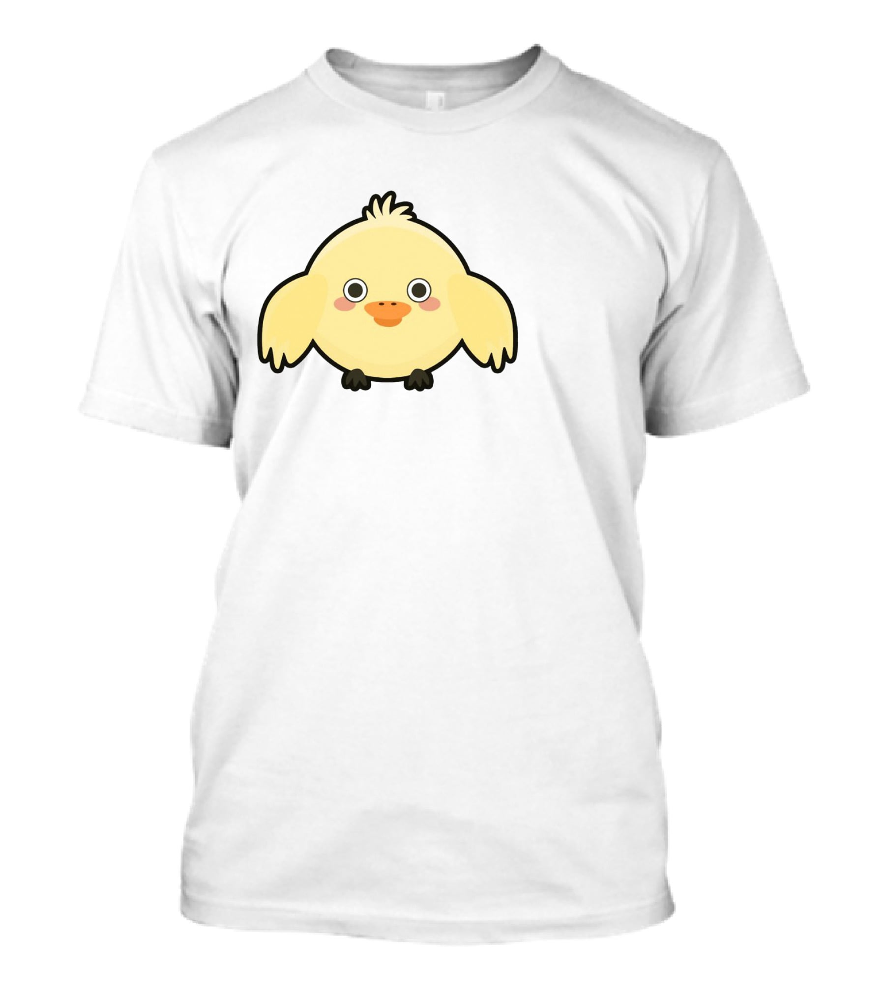 Kawaii Chick Cute Yellow Cartoon Chicken With Big Eyes And Blushy Cheeks T-Shirt
