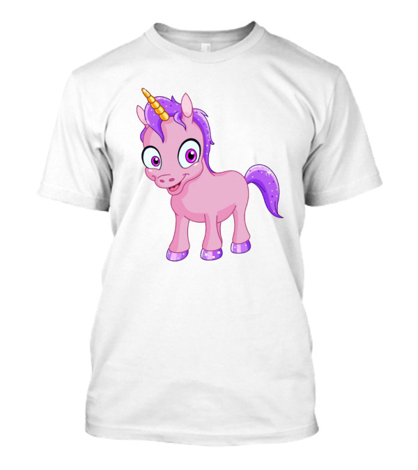 Pink Pony Unicorn With Purple Mane And Sparkling Horn T-Shirt