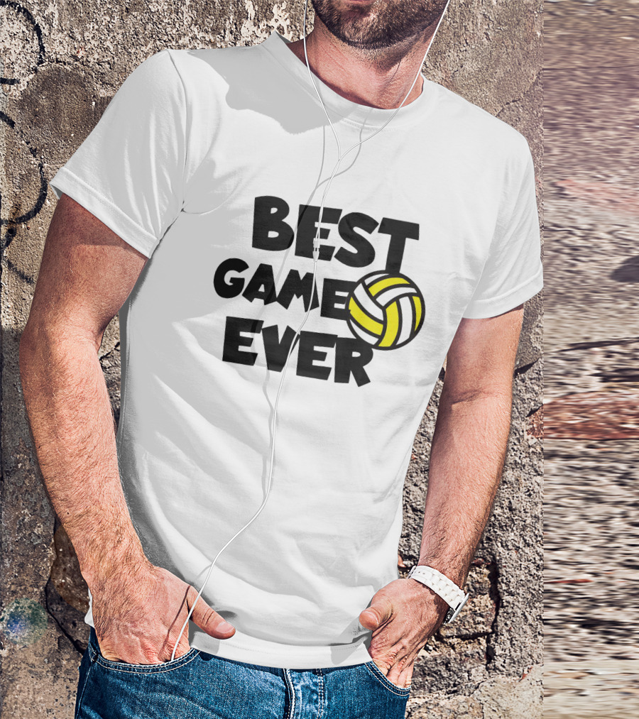 Best Game Ever Volleyball Design With Yellow And Black Ball T-Shirt