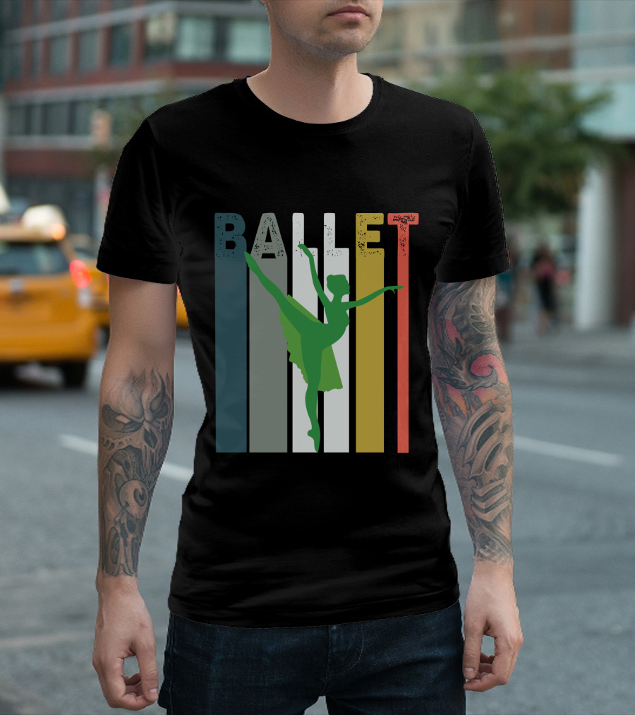 Ballet Dancer in Colorful Retro Irish-Inspired T-Shirt