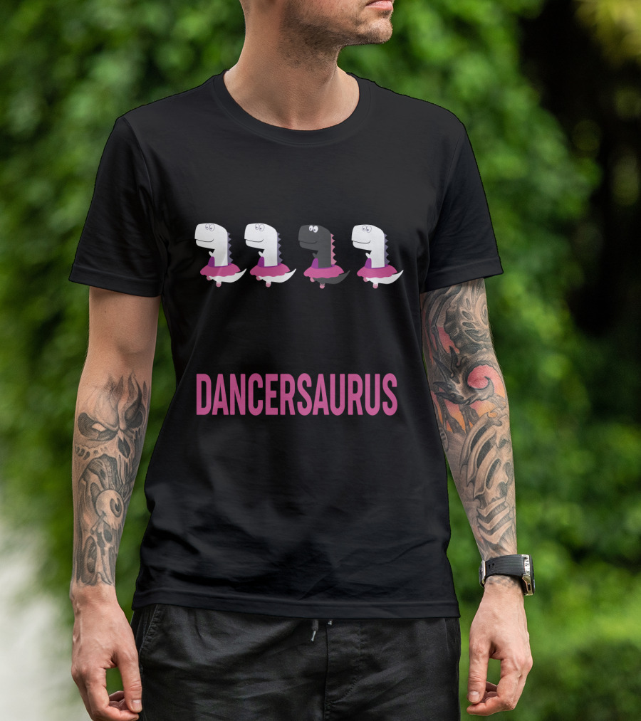 Ballet Dancersaurus T-Rex In Pink Tutus T-Shirt