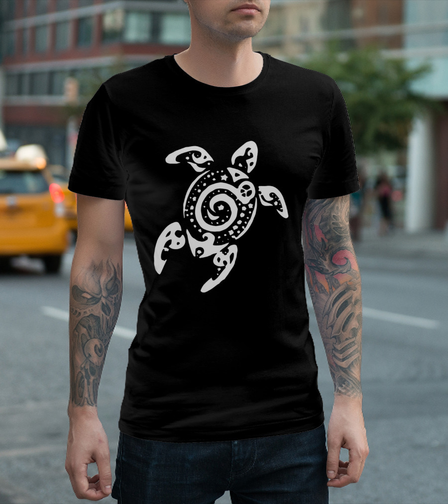 Intricate Spiral Tribal Sea Turtle T-Shirt