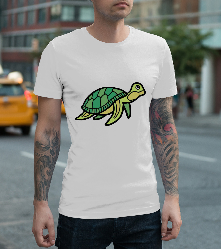 Cute Little Sea Turtle Delightfully Adorable Green Companion T-Shirt