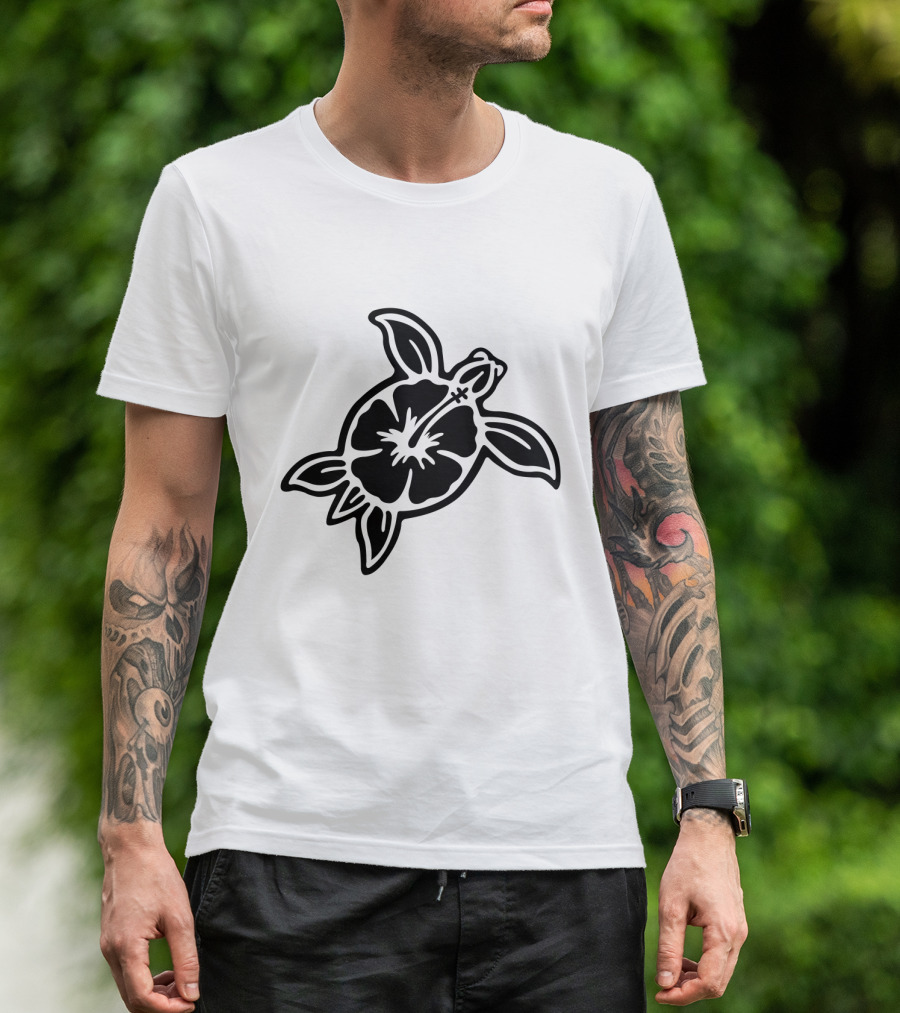 Hibiscus Flower Turtle T-Shirt