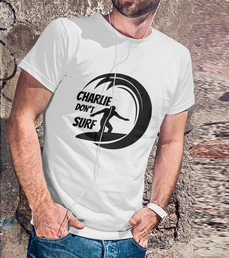 Charlie Don't Surf Silhouette Surfer Wave T-Shirt