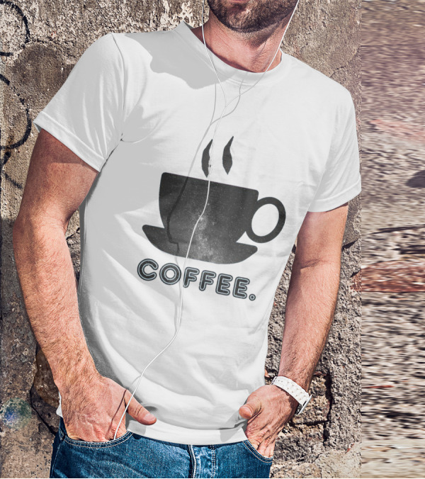 Coffee Cup With Starry Galaxy Design And Steam T-Shirt