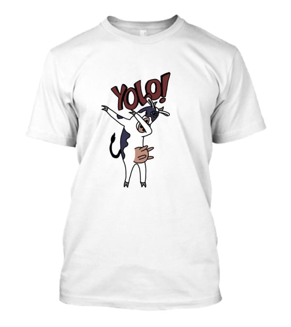 YOLO Dab Cow Cartoon With Fun Pose And Text T-Shirt