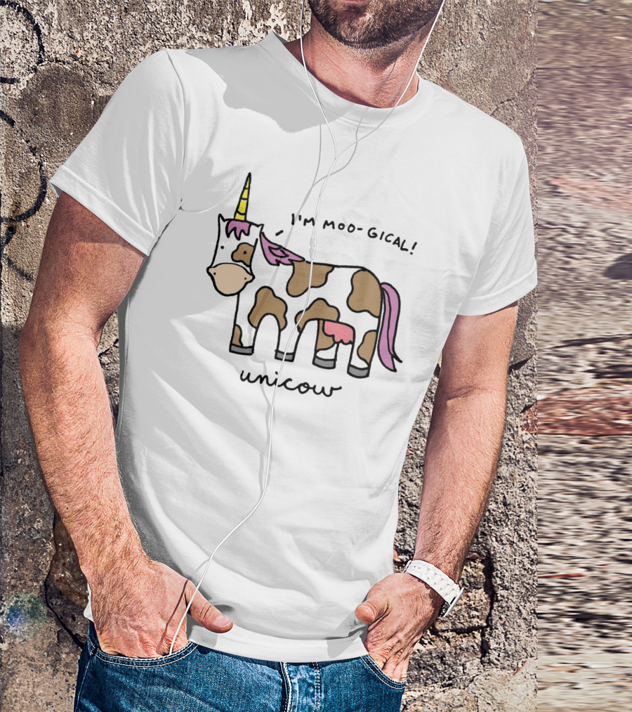 Unicow I'm Moo-gical Fun Cartoon Illustration With Unicorn And Cow Combo T-Shirt