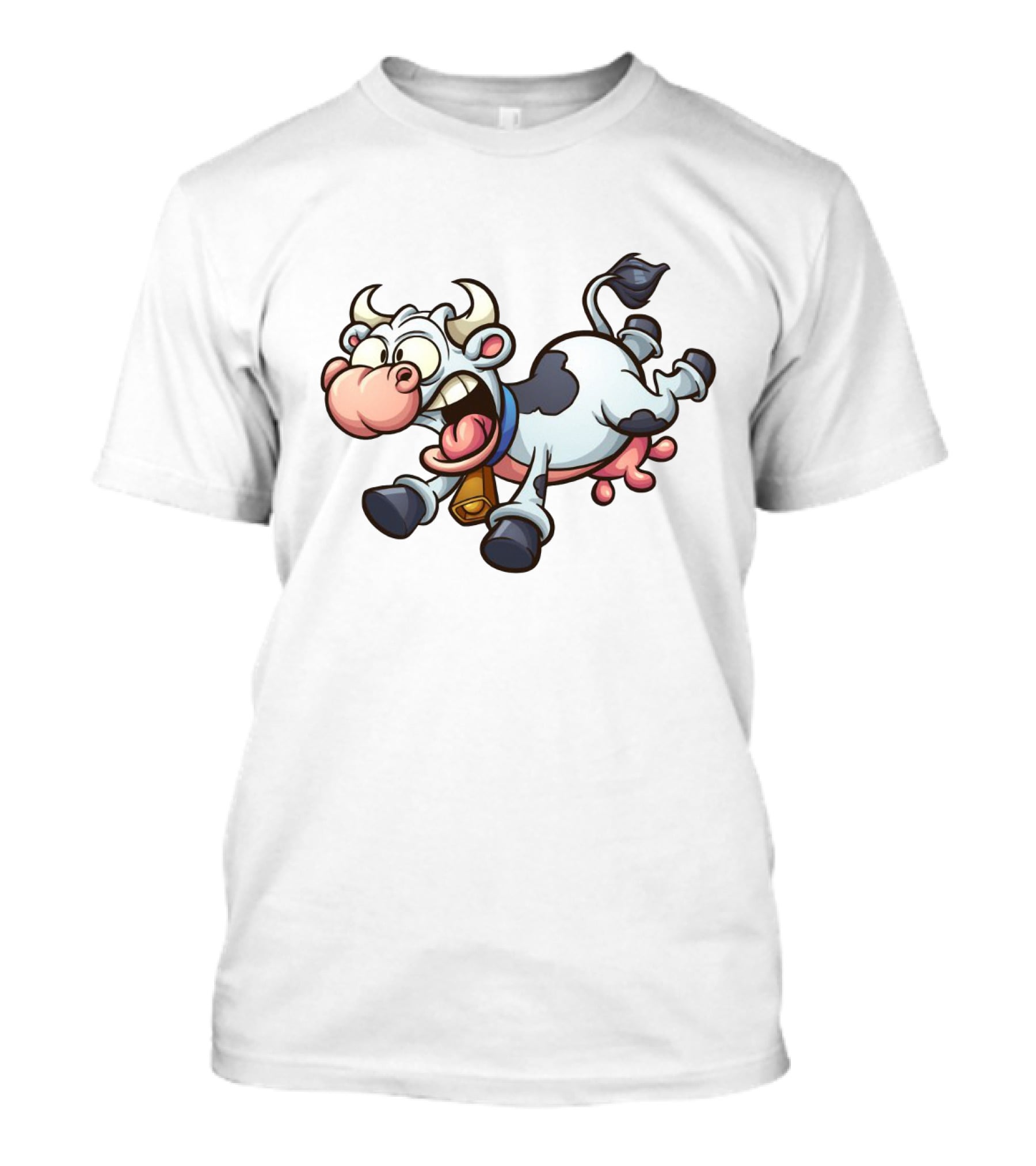 Crazy Cartoon Cow Hilarious Comedy Expression T-Shirt