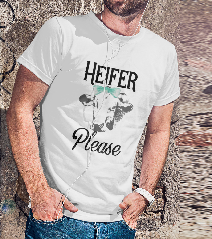 Heifer Please Cow Graphic With Bow T-Shirt