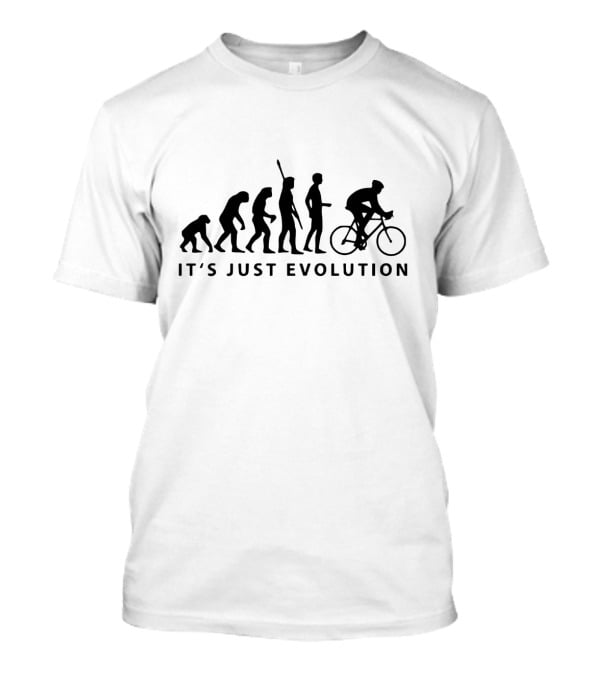 It's Just Evolution Silhouette Of Cycling Through Human History T-Shirt