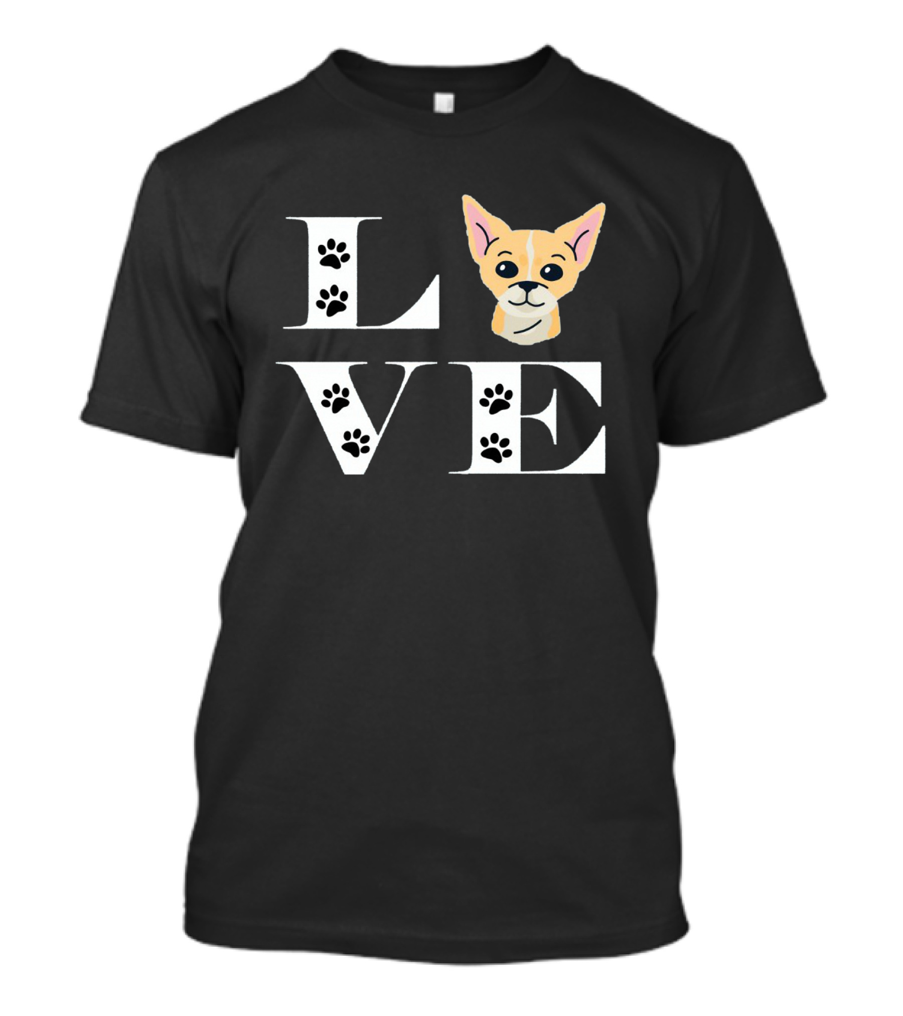 LOVE Chihuahua Dog And Paw Prints T-Shirt