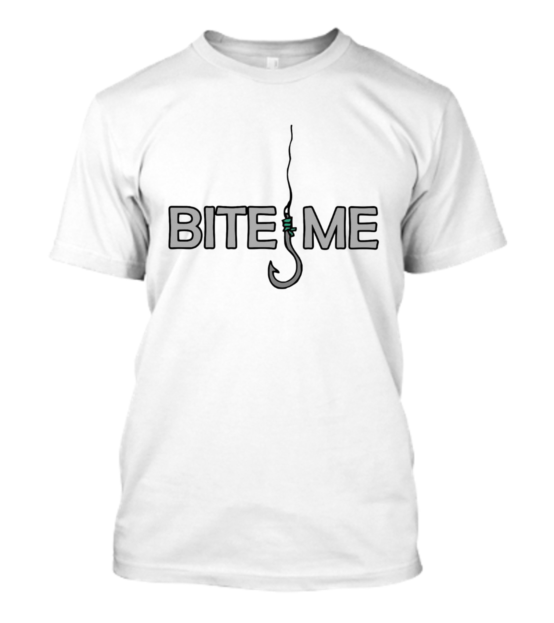 Bite Me Fishing Hook Graphic Humor T-Shirt