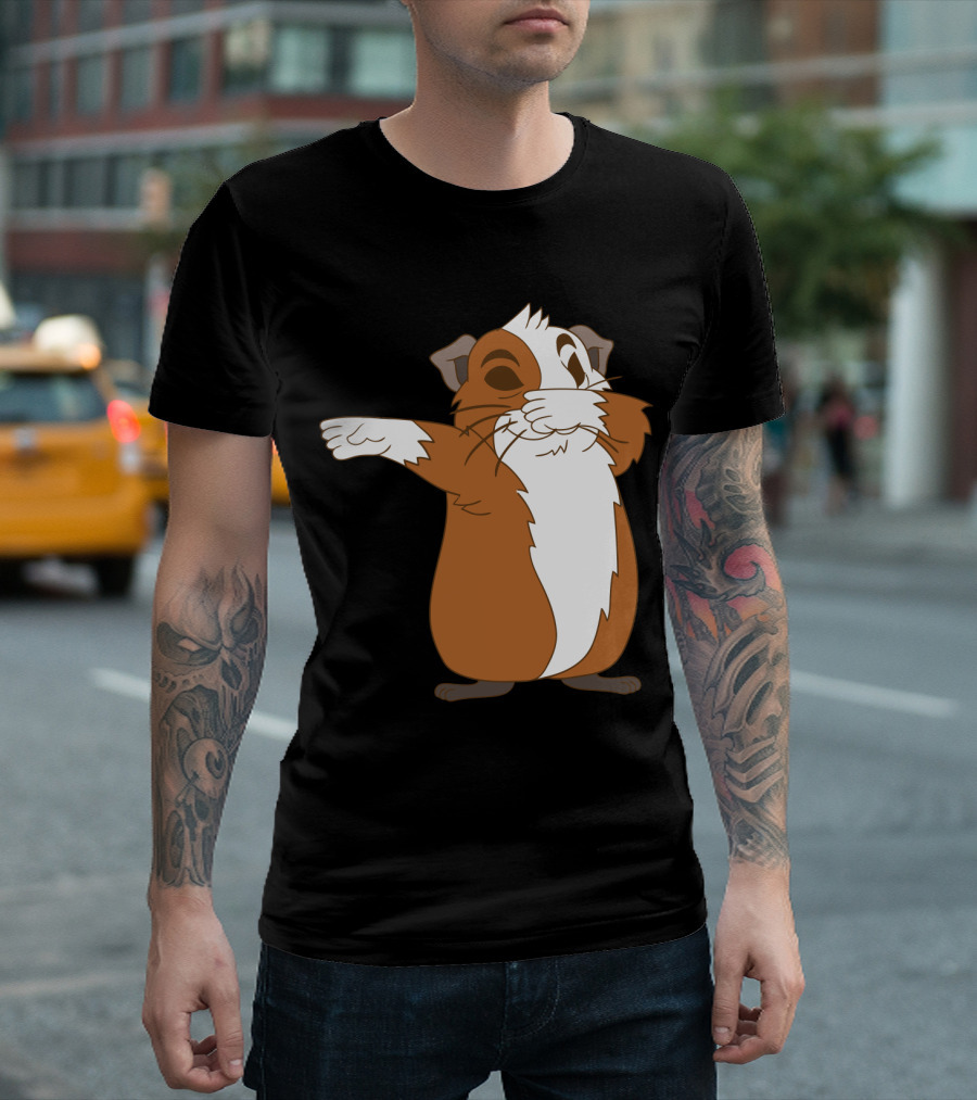 Guinea Pig Dabbing Pose Brown And White Animal Dance Move T-Shirt