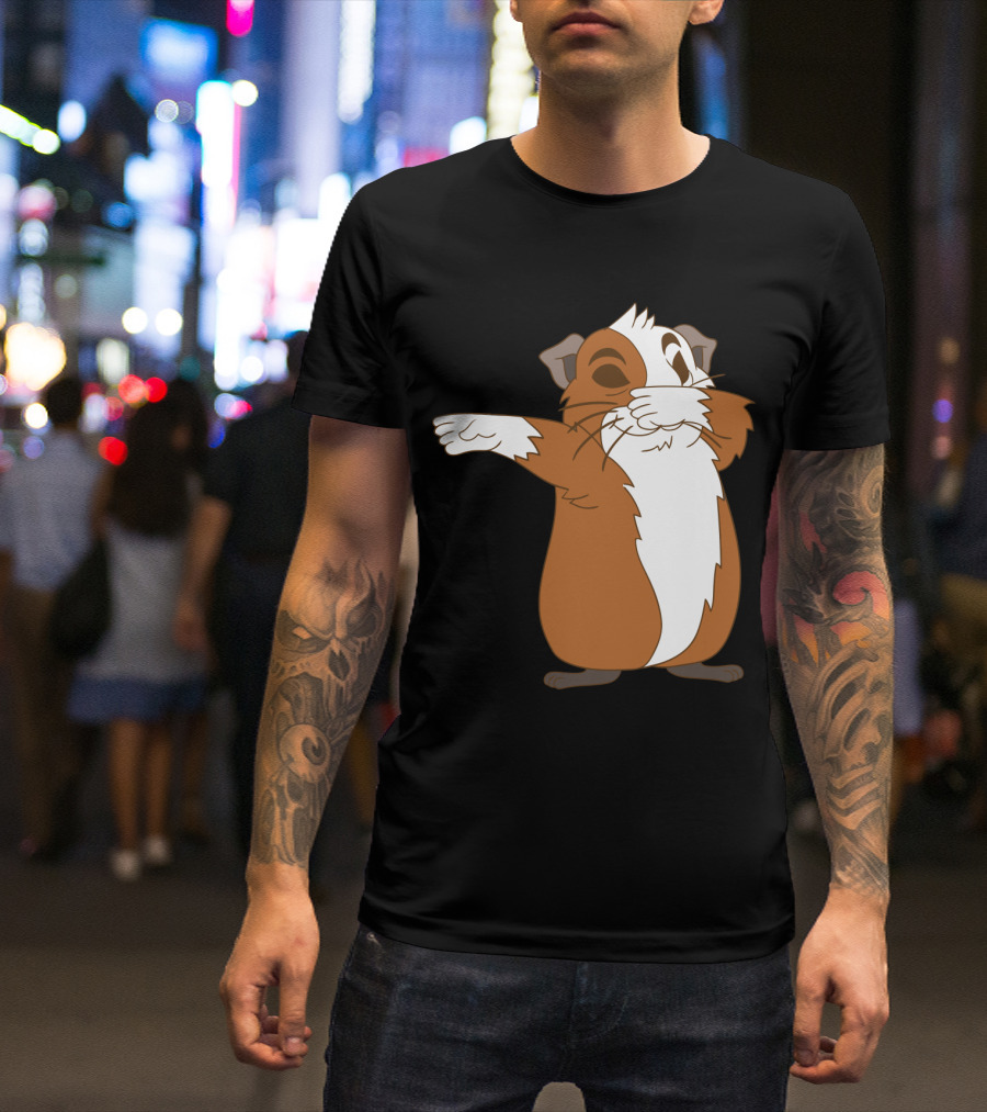 Guinea Pig Dabbing Pose Brown And White Animal Dance Move T-Shirt